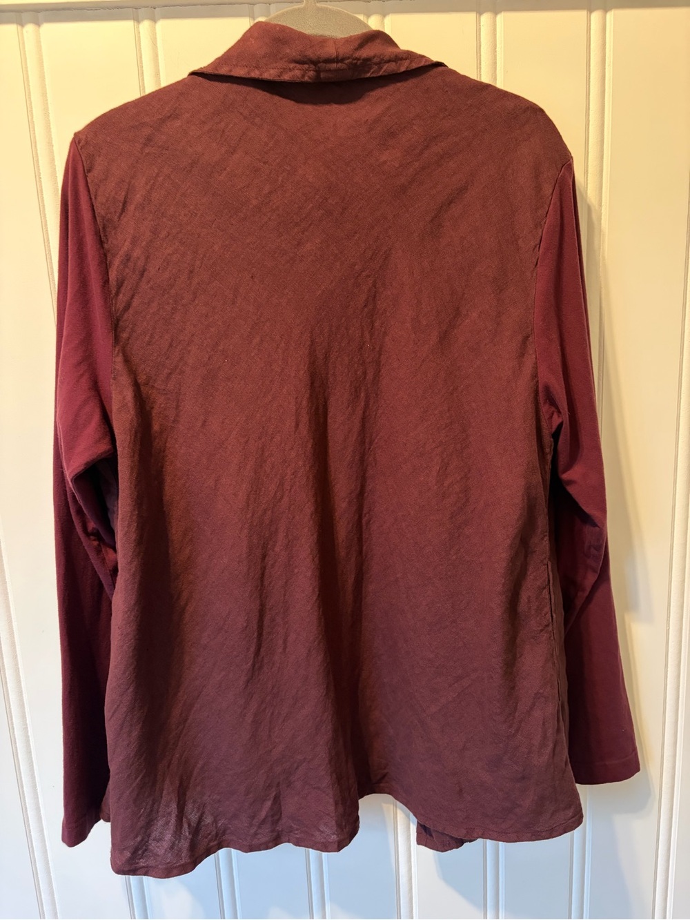 Flax Open-front Drape Cardigan Linen Cotton Blend Sleeves Size Medium - Picture 9 of 11